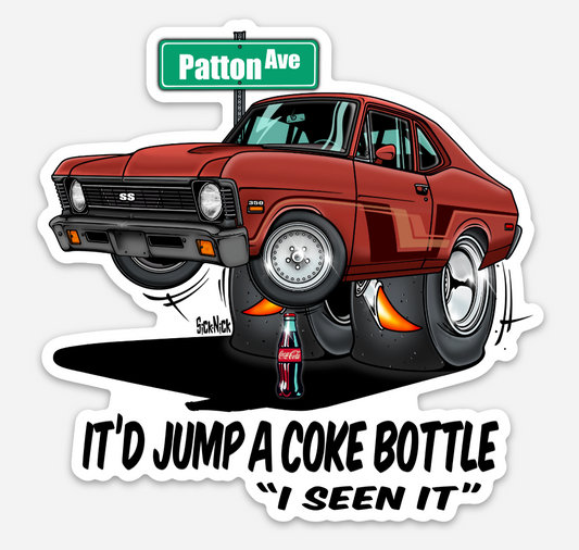 A Jump a Coke Bottle on Patton Ave Sticker
